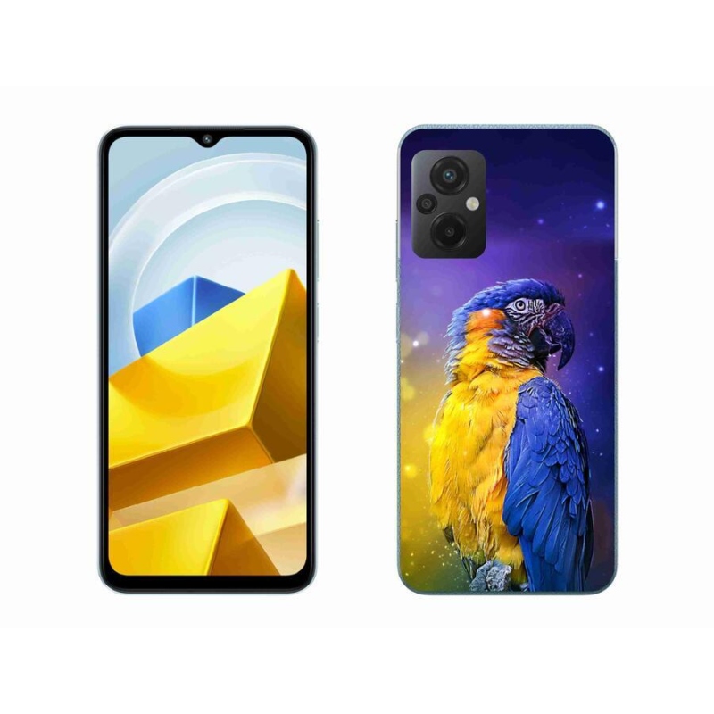 Gelový obal mmCase na mobil Xiaomi Poco M5 4G - papoušek ara 1