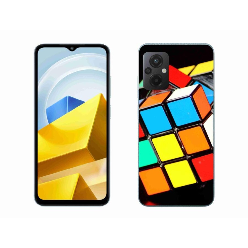 Gelový obal mmCase na mobil Xiaomi Poco M5 4G - rubikova kostka