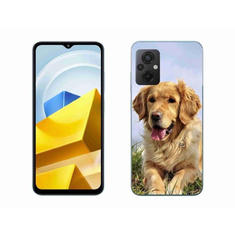 Gelový obal mmCase na mobil Xiaomi Poco M5 4G - zlatý retrívr