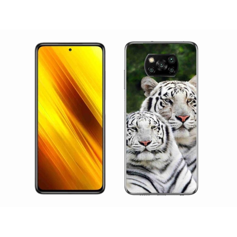 Gelový obal mmCase na mobil Xiaomi Poco X3 - bílí tygři