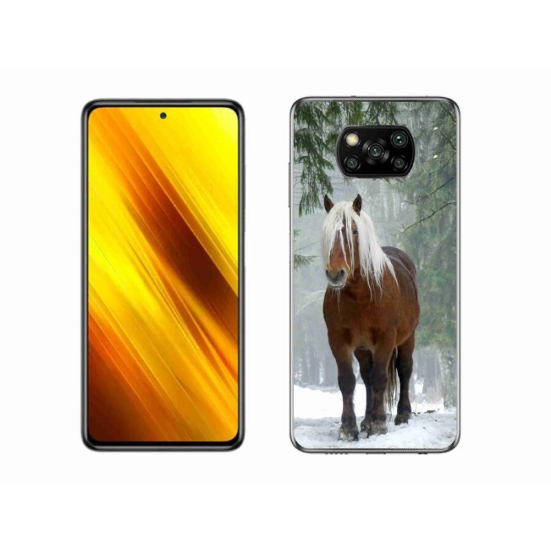 Gelový obal mmCase na mobil Xiaomi Poco X3 - kůň v lese