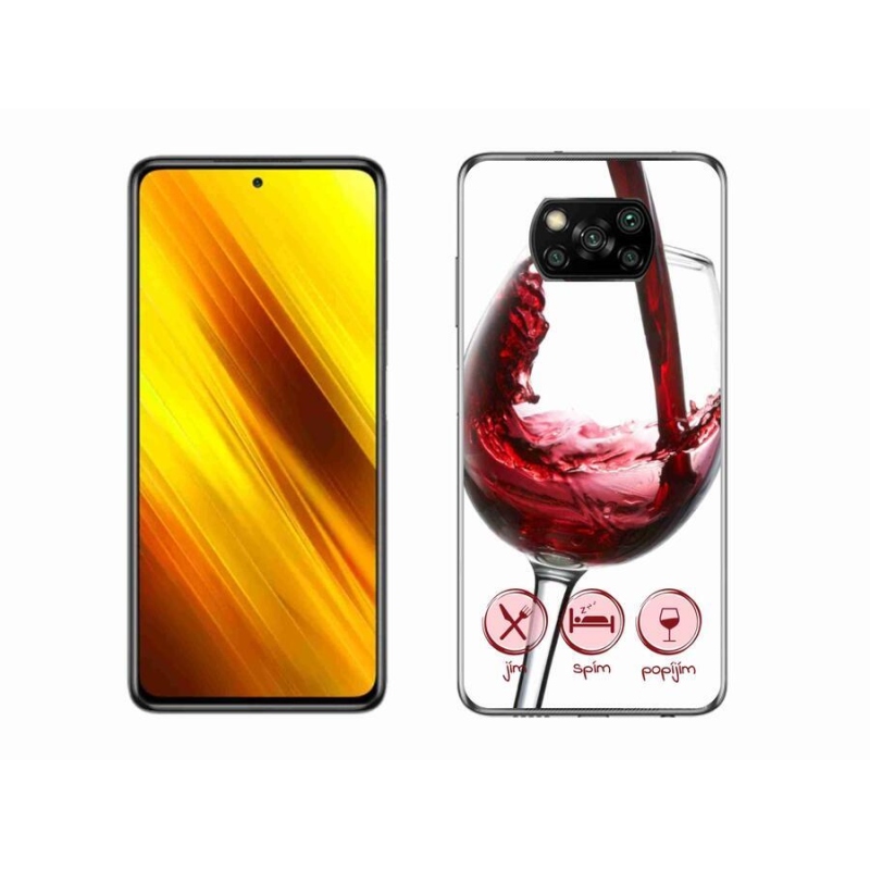 Gelový obal mmCase na mobil Xiaomi Poco X3 Pro - sklenička vína červené