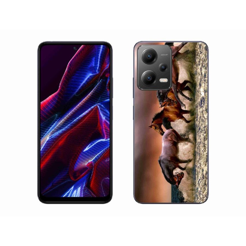 Gelový obal mmCase na mobil Xiaomi Poco X5 5G - koně 1