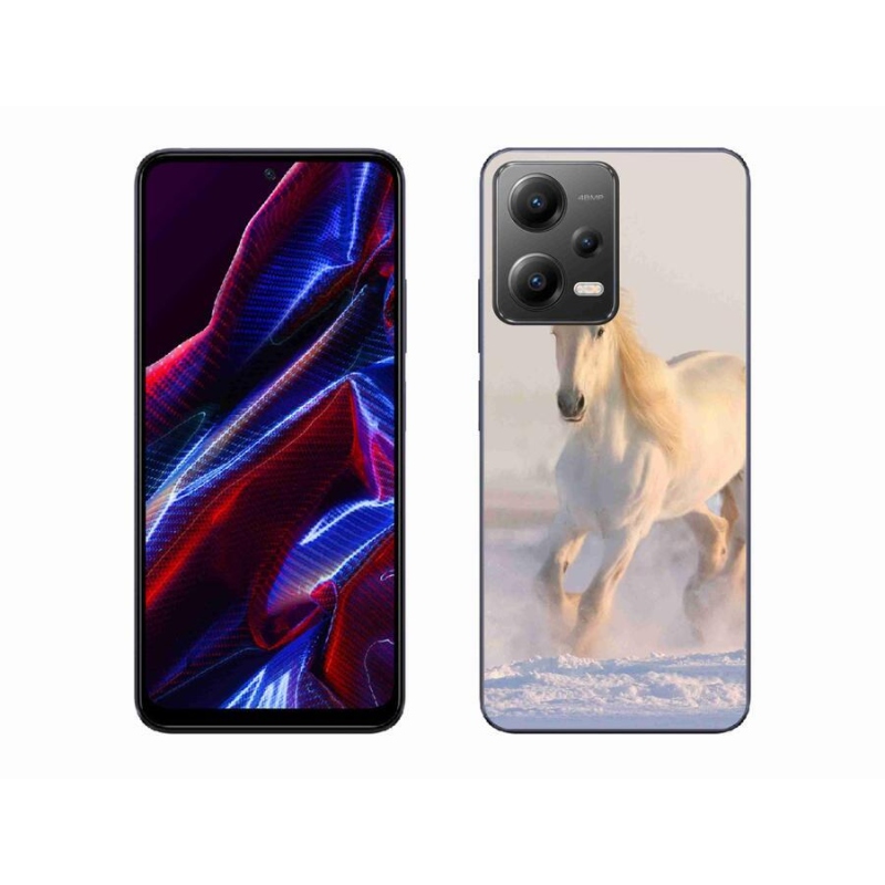Gelový obal mmCase na mobil Xiaomi Poco X5 5G - kůň ve sněhu