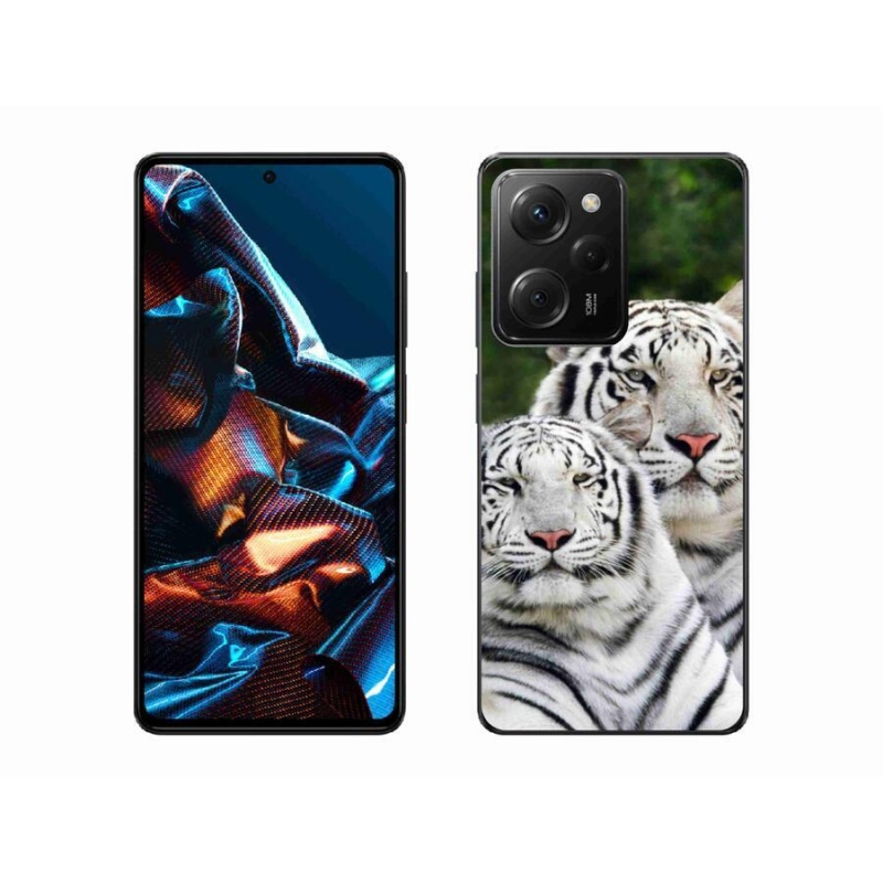 Gelový obal mmCase na mobil Xiaomi Poco X5 Pro 5G - bílí tygři