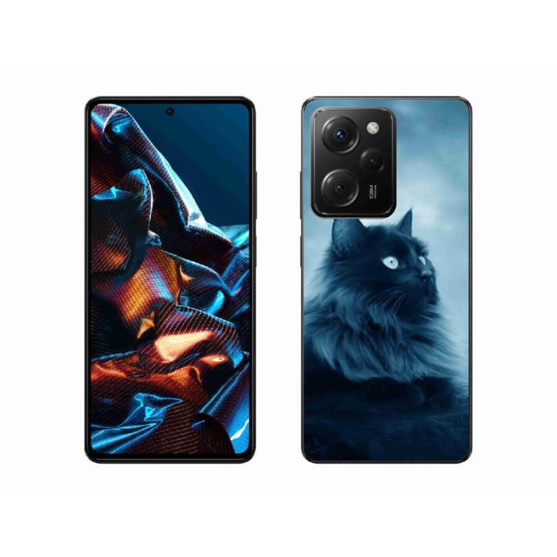 Gelový obal mmCase na mobil Xiaomi Poco X5 Pro 5G - černá kočka 1