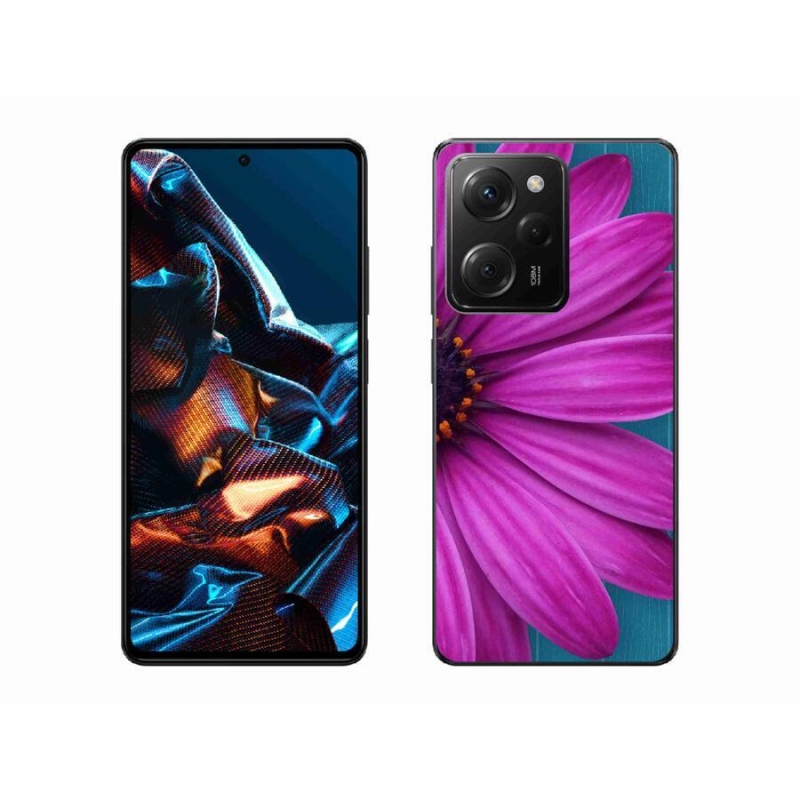 Gelový obal mmCase na mobil Xiaomi Poco X5 Pro 5G - fialová kopretina