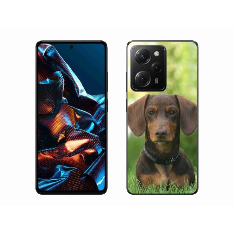 Gelový obal mmCase na mobil Xiaomi Poco X5 Pro 5G - hnědý jezevčík