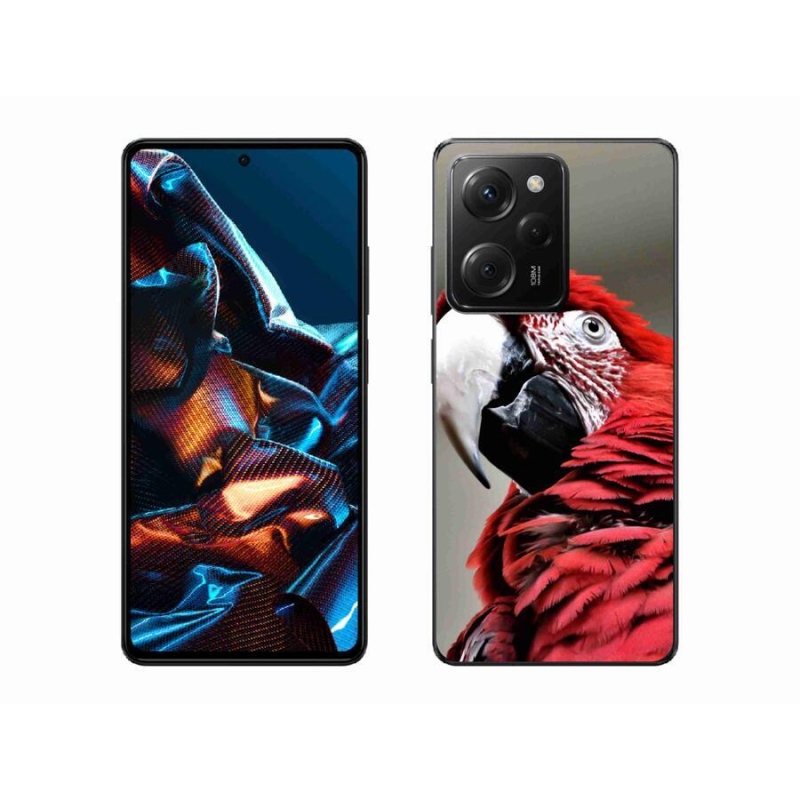 Gelový obal mmCase na mobil Xiaomi Poco X5 Pro 5G - papoušek ara červený
