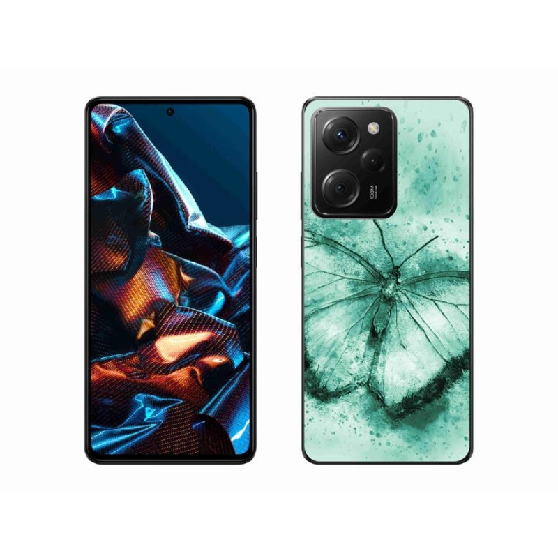 Gelový obal mmCase na mobil Xiaomi Poco X5 Pro 5G - zelený motýl