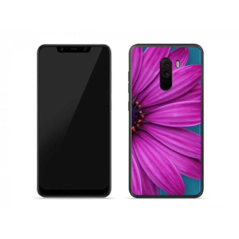 Gelový obal mmCase na mobil Xiaomi Pocophone F1 - fialová kopretina