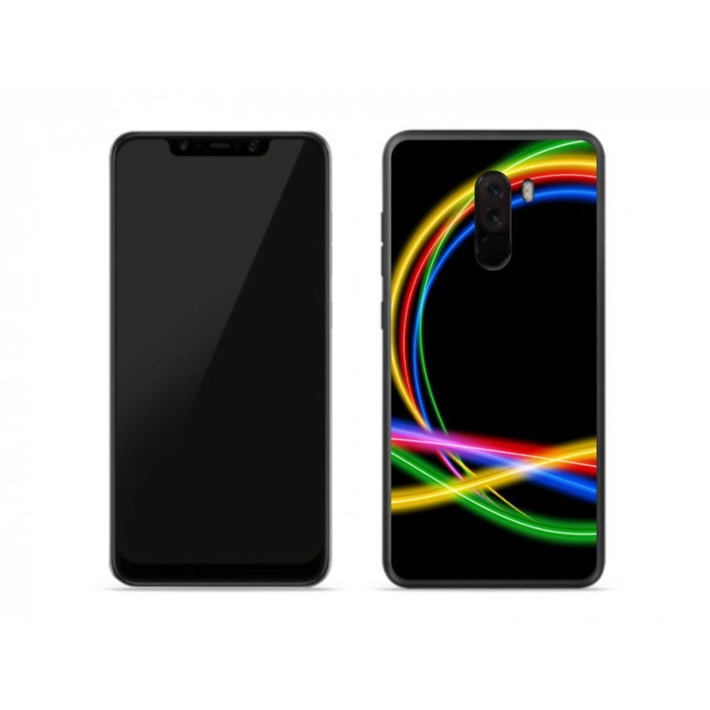 Gelový obal mmCase na mobil Xiaomi Pocophone F1 - neonové kruhy
