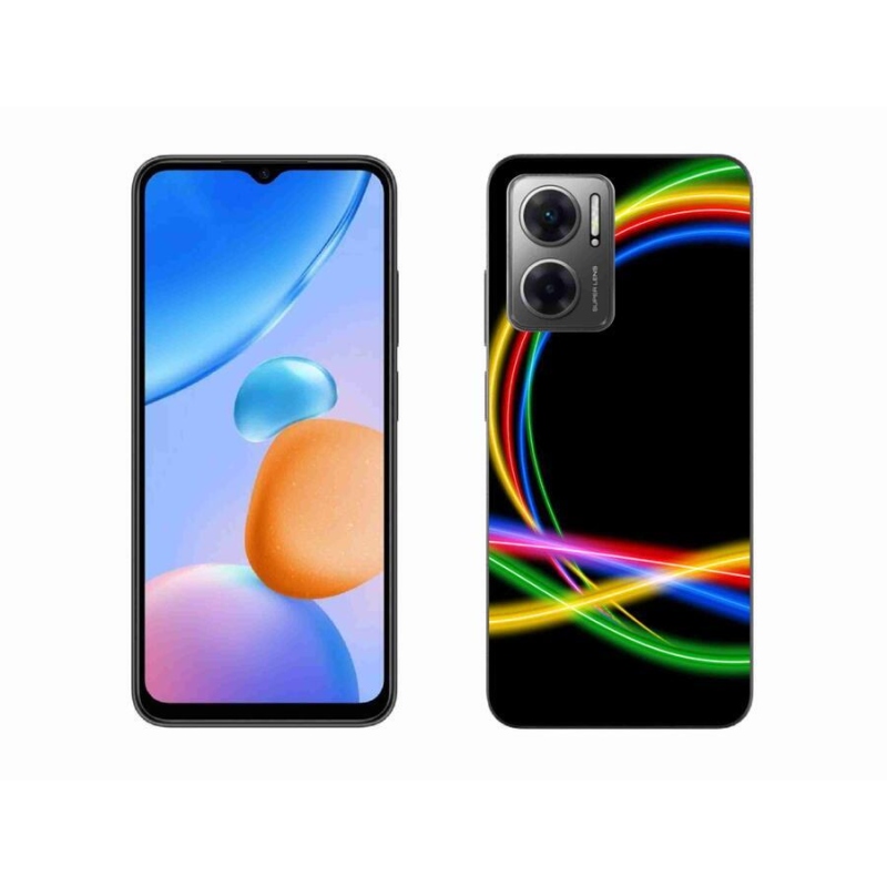 Gelový obal mmCase na mobil Xiaomi Redmi 10 5G - neonové kruhy