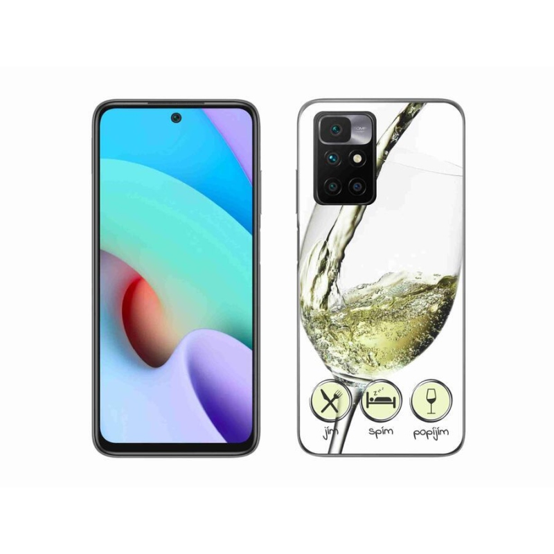 Gelový obal mmCase na mobil Xiaomi Redmi 10/Redmi 10 (2022) - sklenička vína bílé