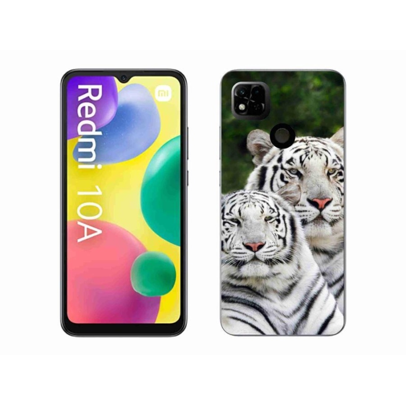 Gelový obal mmCase na mobil Xiaomi Redmi 10A - bílí tygři