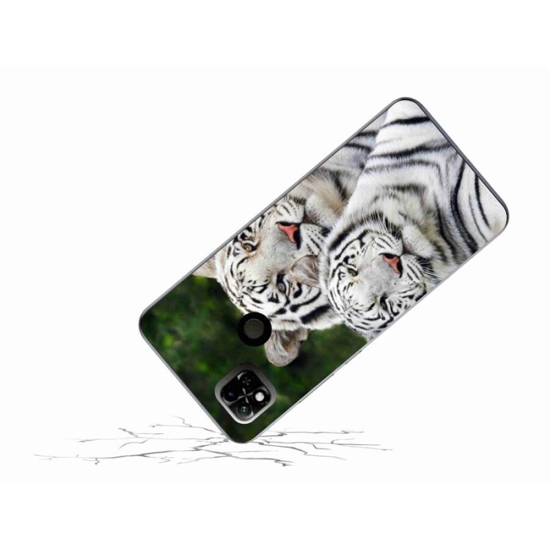 Gelový obal mmCase na mobil Xiaomi Redmi 10A - bílí tygři
