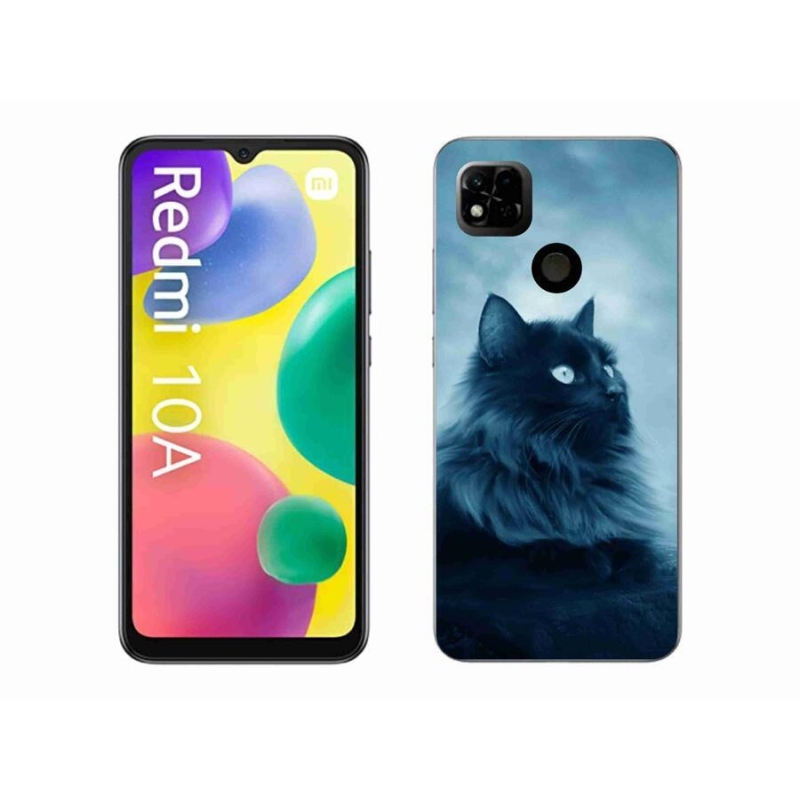 Gelový obal mmCase na mobil Xiaomi Redmi 10A - černá kočka 1