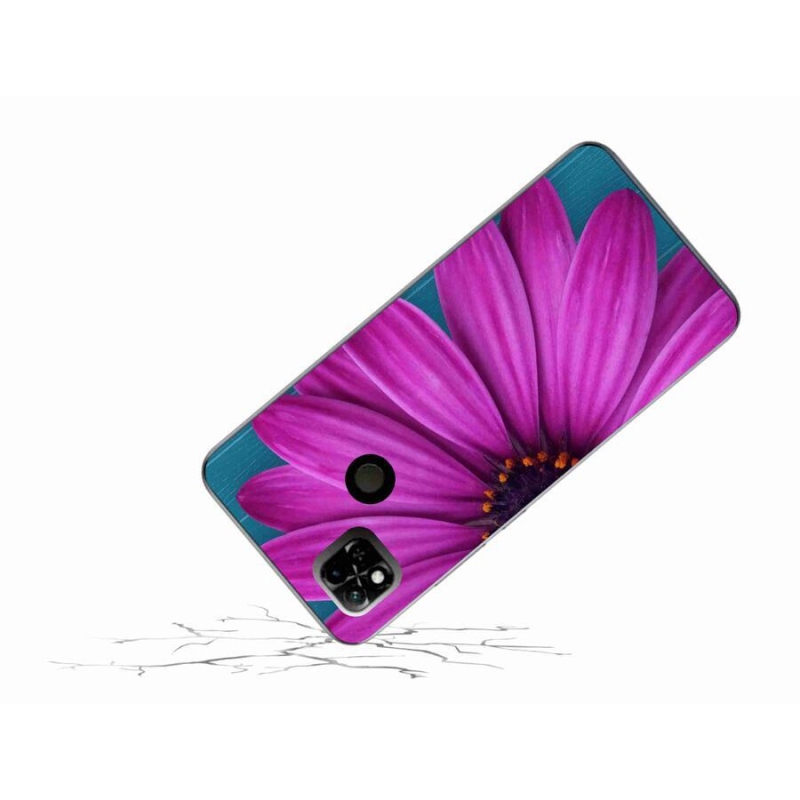 Gelový obal mmCase na mobil Xiaomi Redmi 10A - fialová kopretina