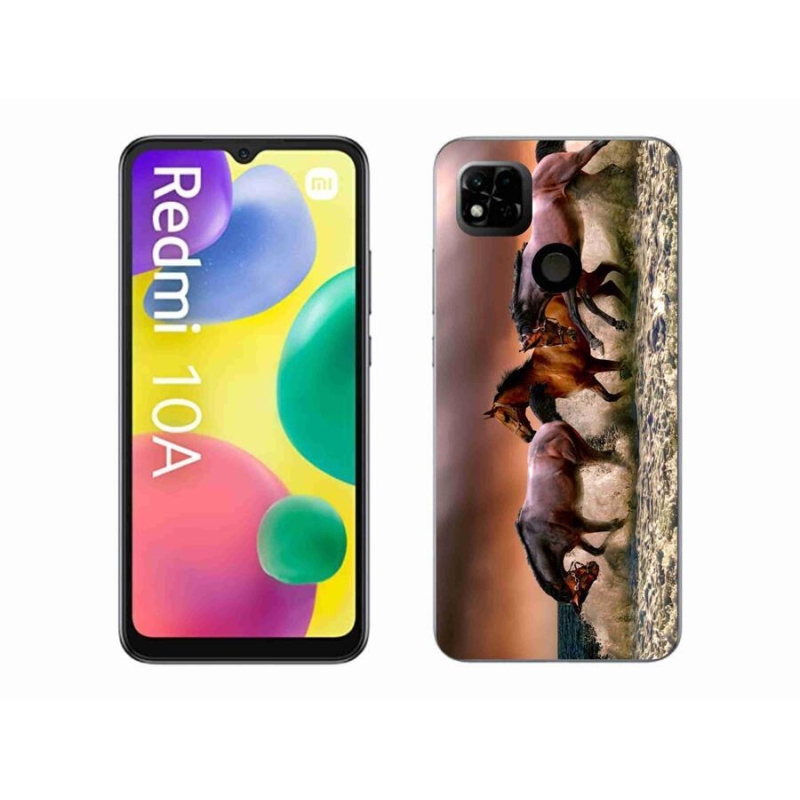 Gelový obal mmCase na mobil Xiaomi Redmi 10A - koně 1