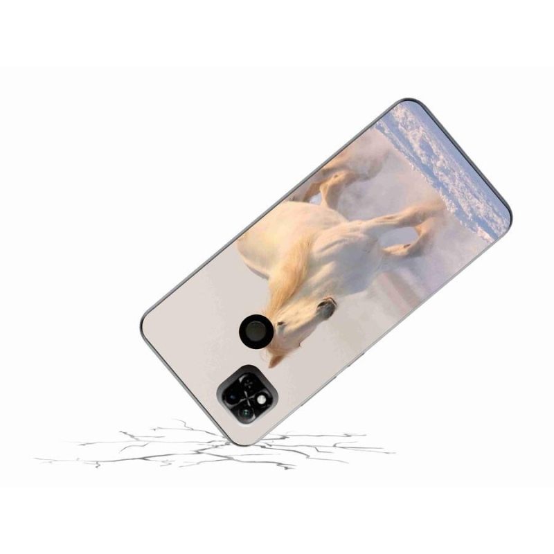 Gelový obal mmCase na mobil Xiaomi Redmi 10A - kůň ve sněhu