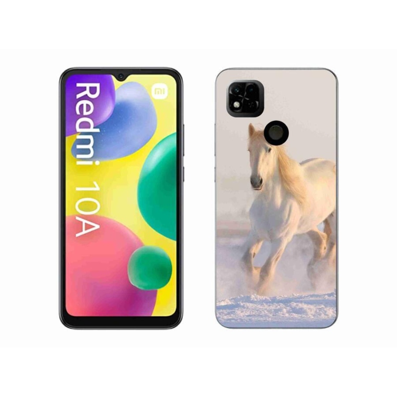 Gelový obal mmCase na mobil Xiaomi Redmi 10A - kůň ve sněhu