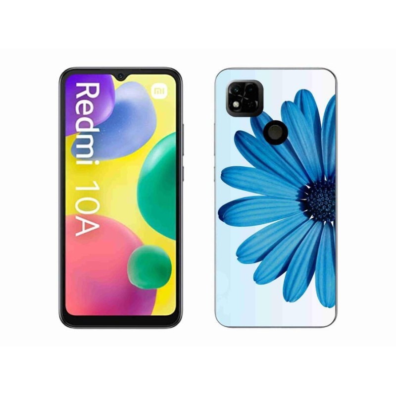 Gelový obal mmCase na mobil Xiaomi Redmi 10A - modrá kopretina
