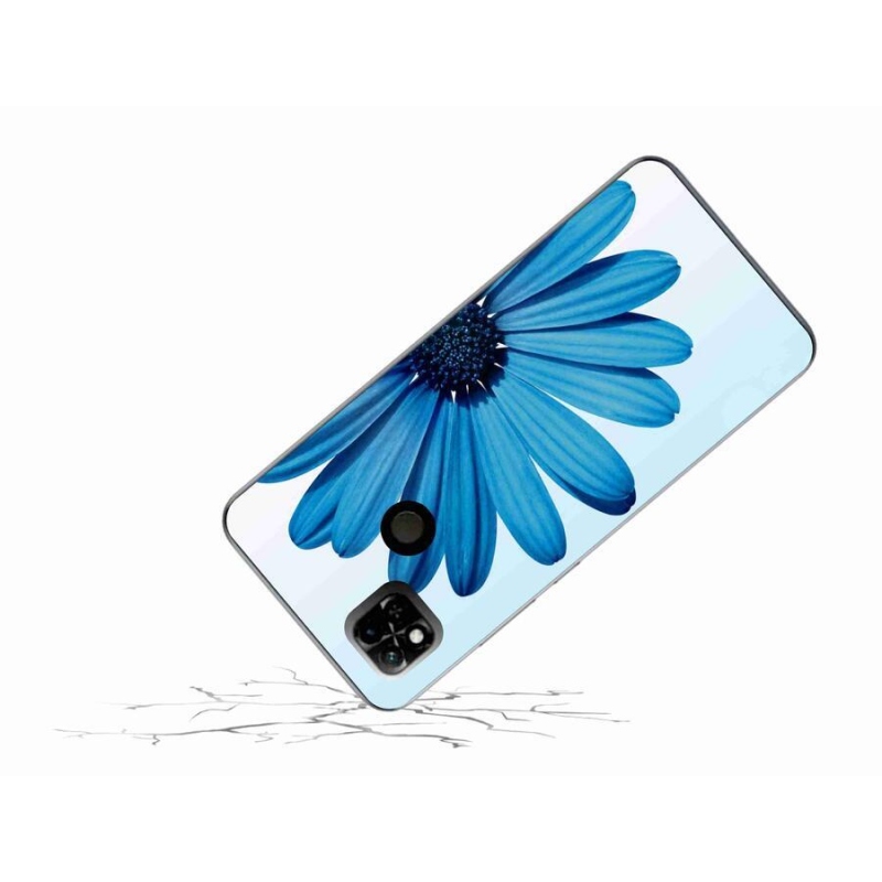 Gelový obal mmCase na mobil Xiaomi Redmi 10A - modrá kopretina