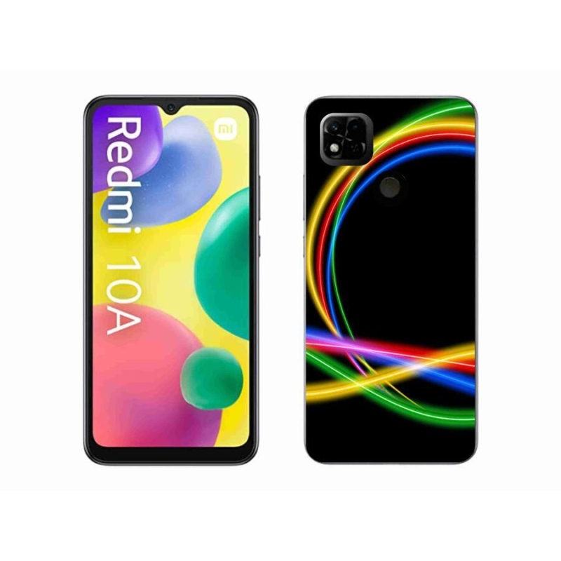 Gelový obal mmCase na mobil Xiaomi Redmi 10A - neonové kruhy