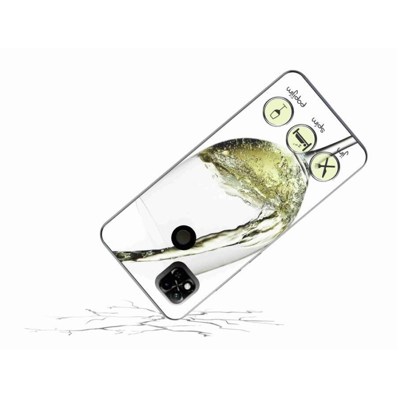 Gelový obal mmCase na mobil Xiaomi Redmi 10A - sklenička vína bílé