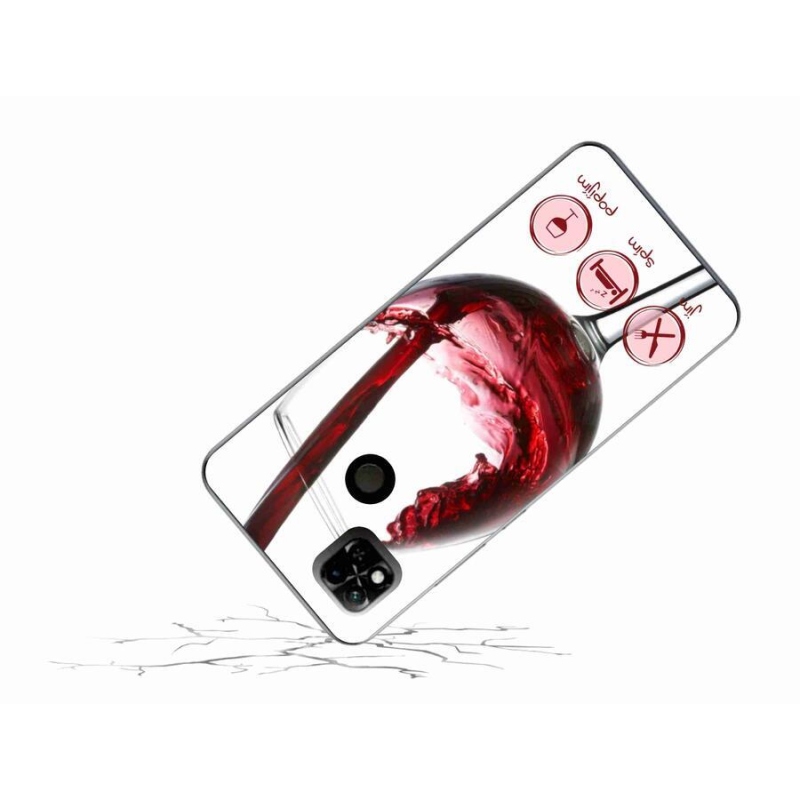 Gelový obal mmCase na mobil Xiaomi Redmi 10A - sklenička vína červené