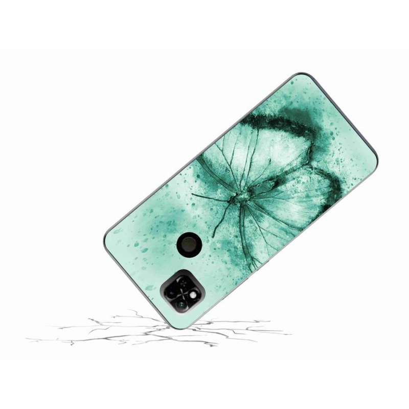 Gelový obal mmCase na mobil Xiaomi Redmi 10A - zelený motýl