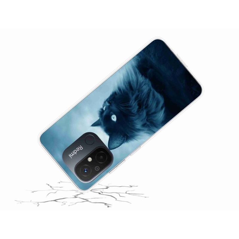 Gelový obal mmCase na mobil Xiaomi Redmi 12C - černá kočka 1