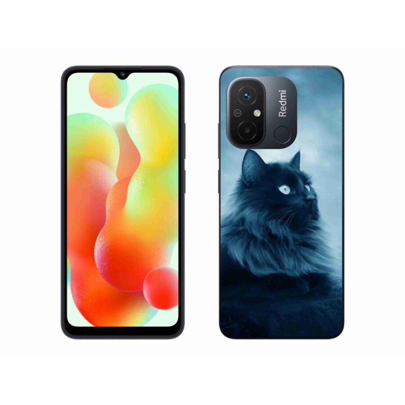 Gelový obal mmCase na mobil Xiaomi Redmi 12C - černá kočka 1