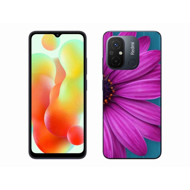 Gelový obal mmCase na mobil Xiaomi Redmi 12C - fialová kopretina