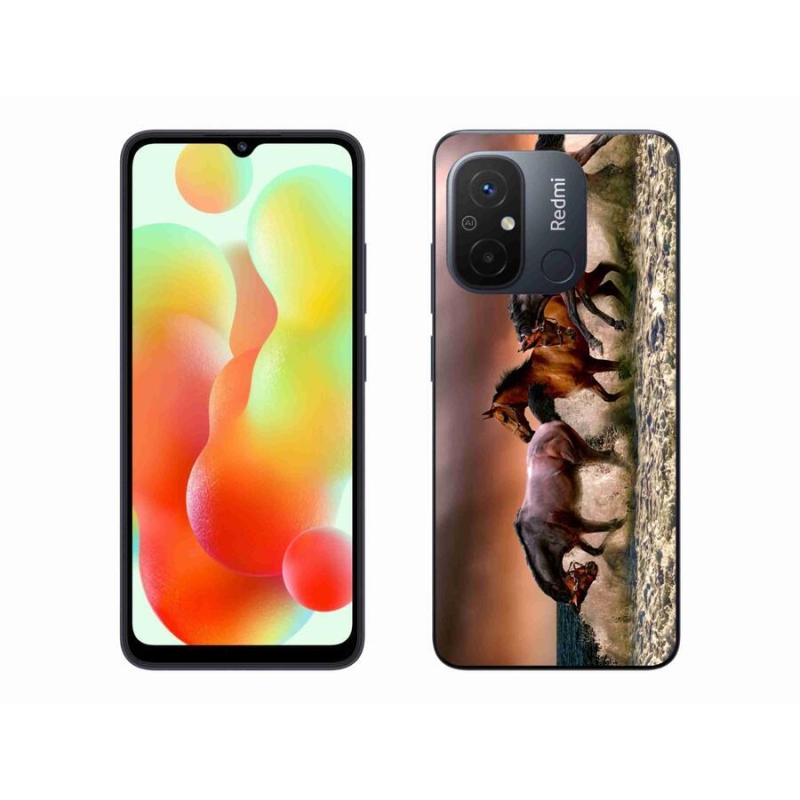 Gelový obal mmCase na mobil Xiaomi Redmi 12C - koně 1