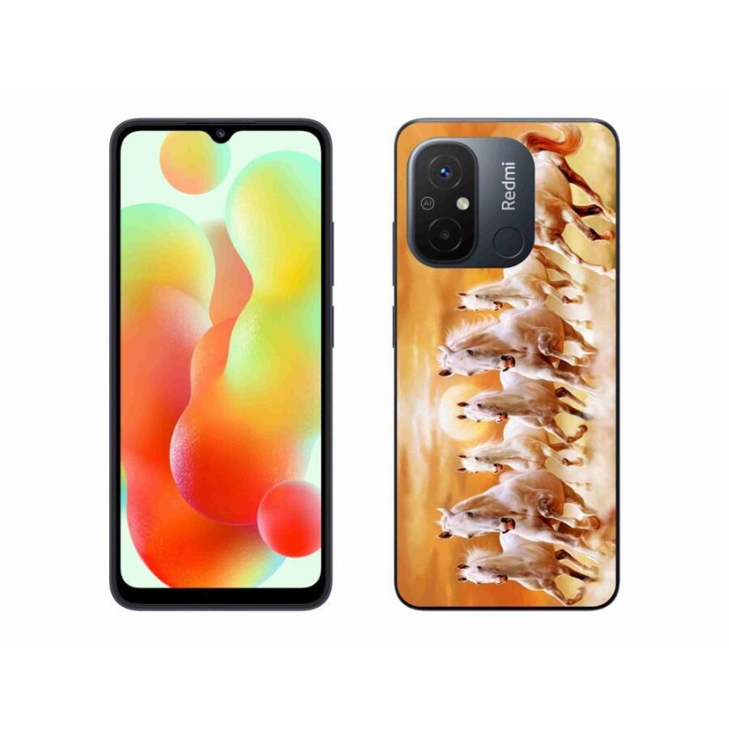 Gelový obal mmCase na mobil Xiaomi Redmi 12C - koně 2