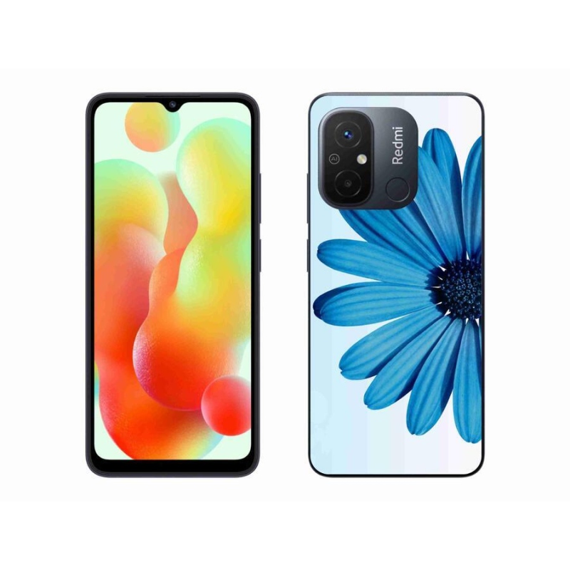 Gelový obal mmCase na mobil Xiaomi Redmi 12C - modrá kopretina