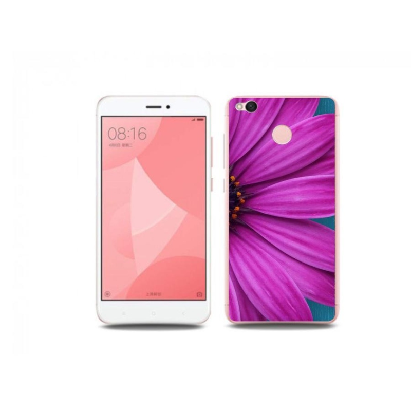 Gelový obal mmCase na mobil Xiaomi Redmi 4X - fialová kopretina