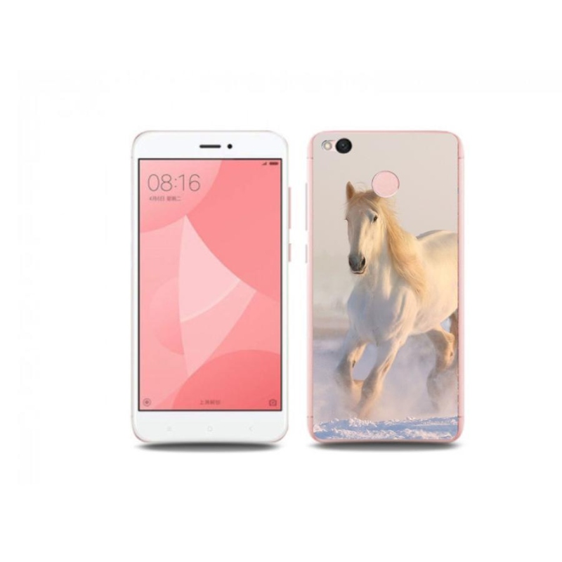 Gelový obal mmCase na mobil Xiaomi Redmi 4X - kůň ve sněhu