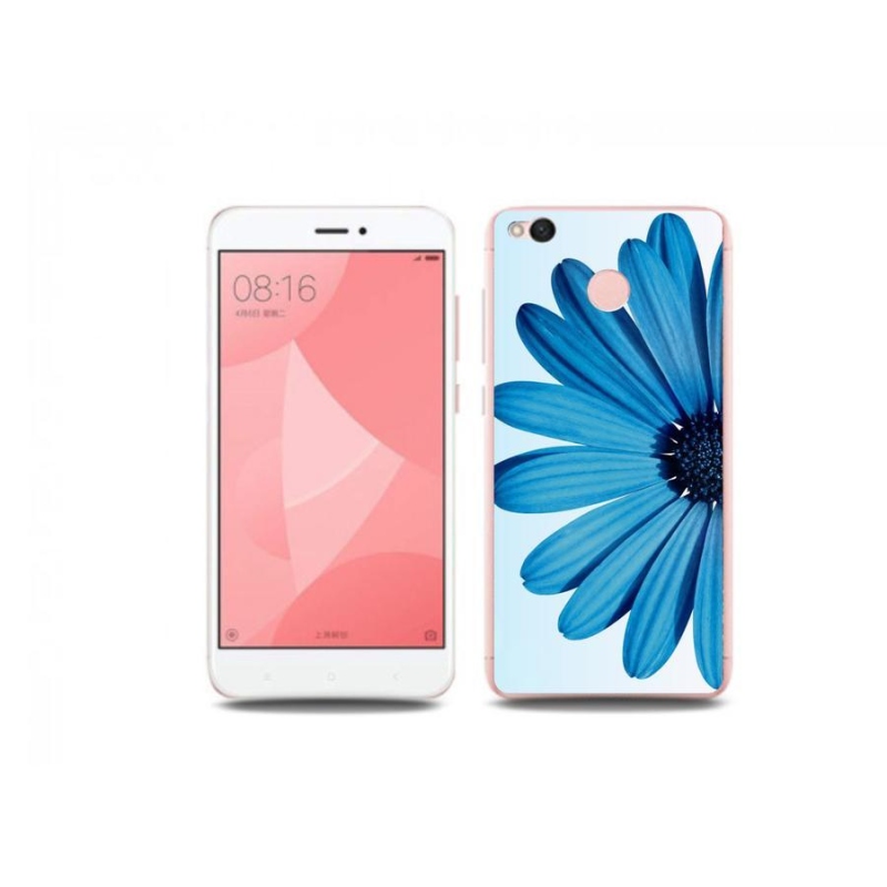 Gelový obal mmCase na mobil Xiaomi Redmi 4X - modrá kopretina