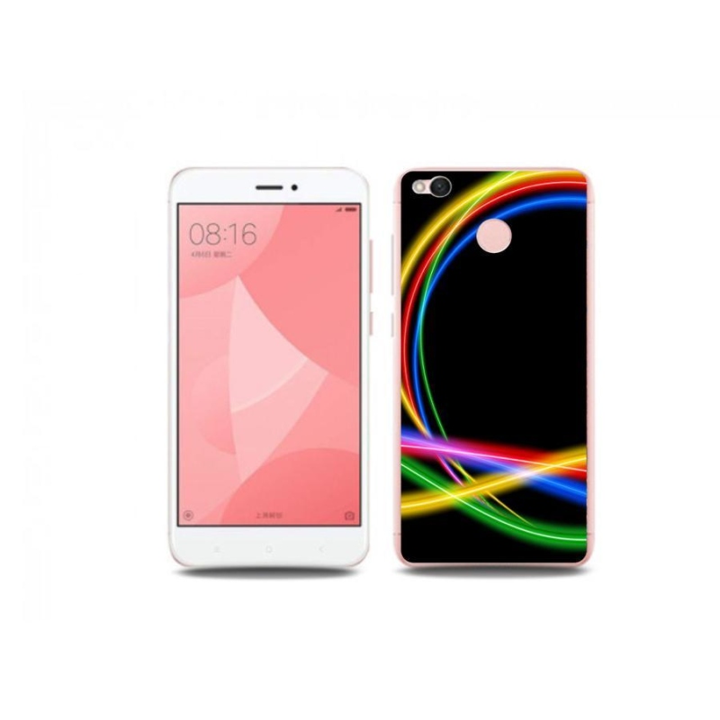 Gelový obal mmCase na mobil Xiaomi Redmi 4X - neonové kruhy