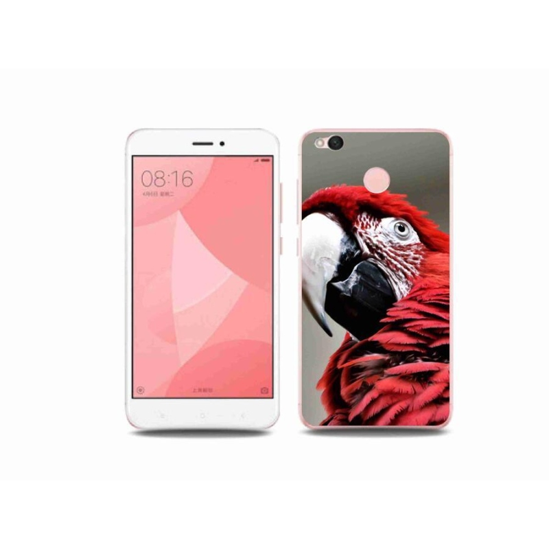 Gelový obal mmCase na mobil Xiaomi Redmi 4X - papoušek ara červený