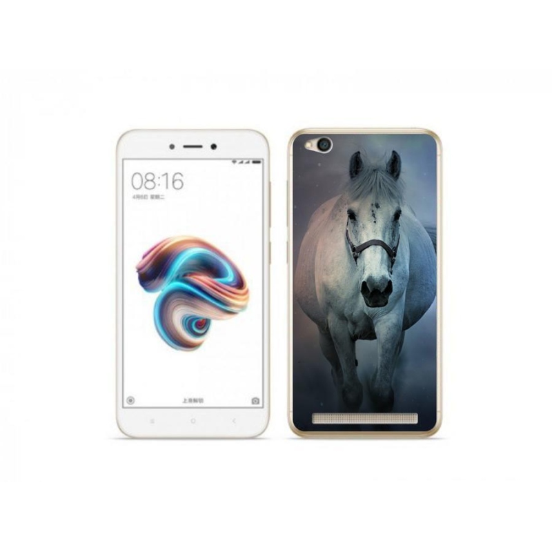 Gelový obal mmCase na mobil Xiaomi Redmi 5A - běžící bílý kůň