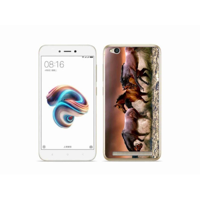 Gelový obal mmCase na mobil Xiaomi Redmi 5A - koně 1