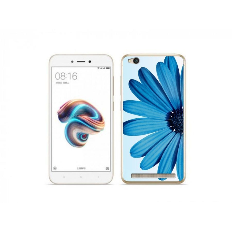 Gelový obal mmCase na mobil Xiaomi Redmi 5A - modrá kopretina