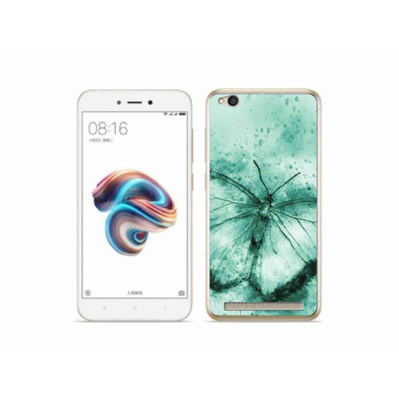 Gelový obal mmCase na mobil Xiaomi Redmi 5A - zelený motýl
