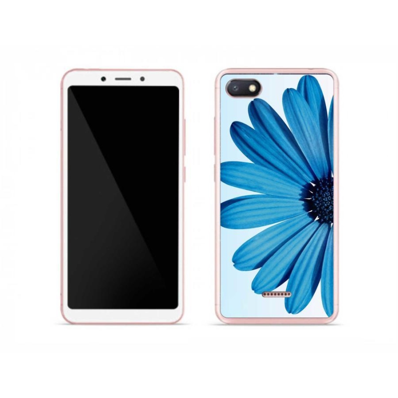 Gelový obal mmCase na mobil Xiaomi Redmi 6A - modrá kopretina
