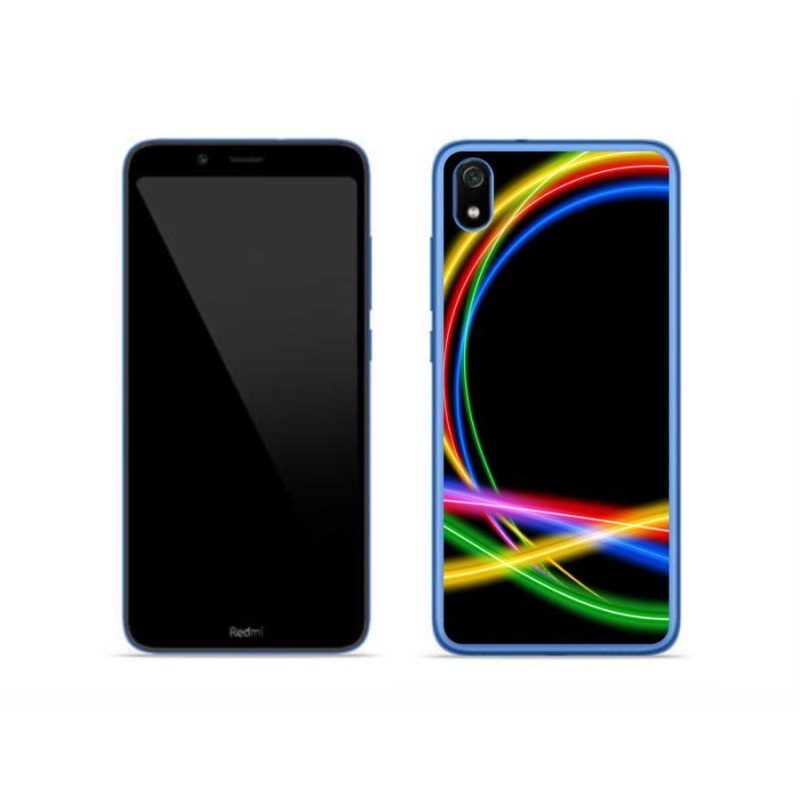 Gelový obal mmCase na mobil Xiaomi Redmi 7A - neonové kruhy