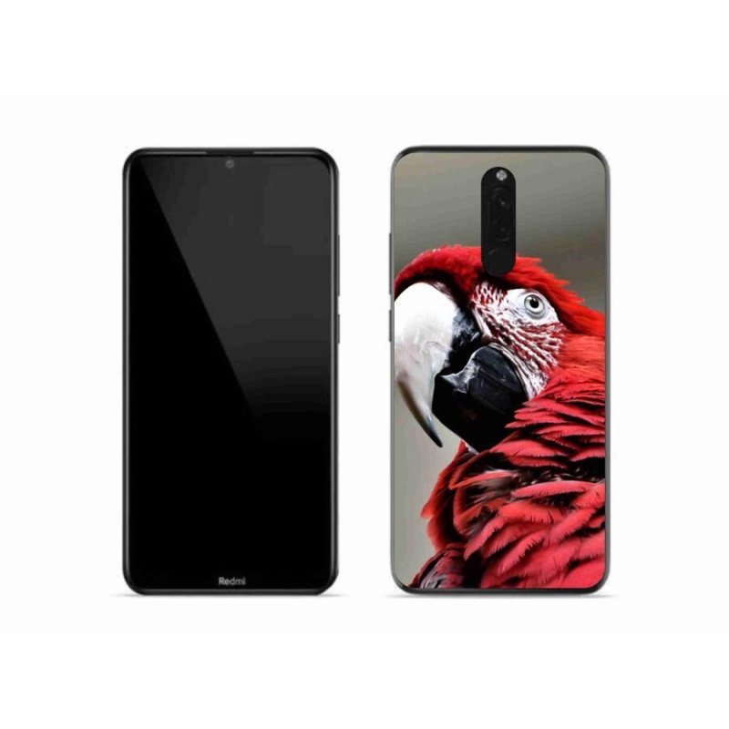Gelový obal mmCase na mobil Xiaomi Redmi 8 - papoušek ara červený