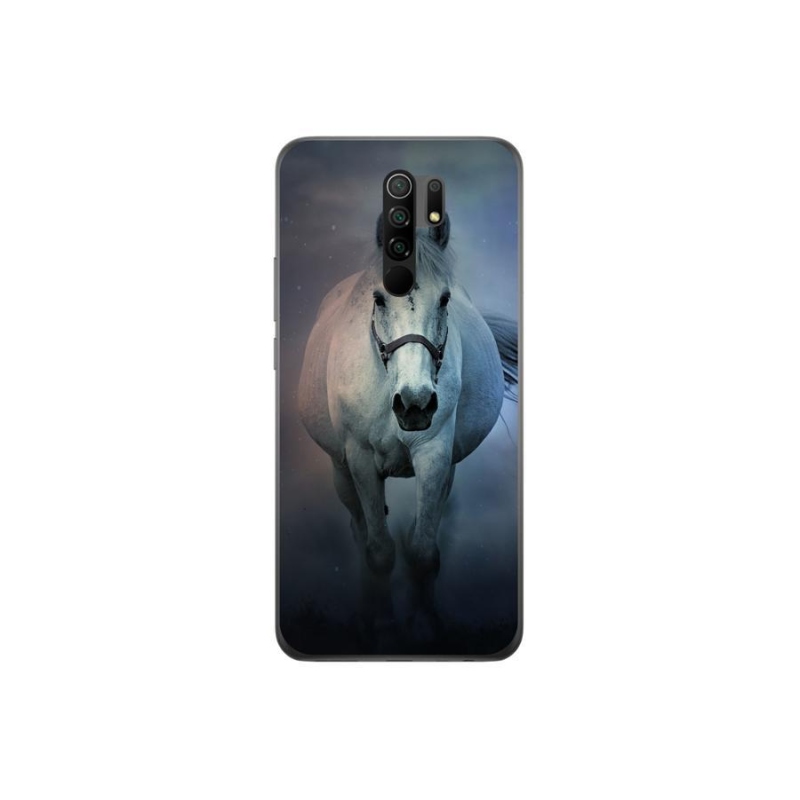 Gelový obal mmCase na mobil Xiaomi Redmi 9 - běžící bílý kůň